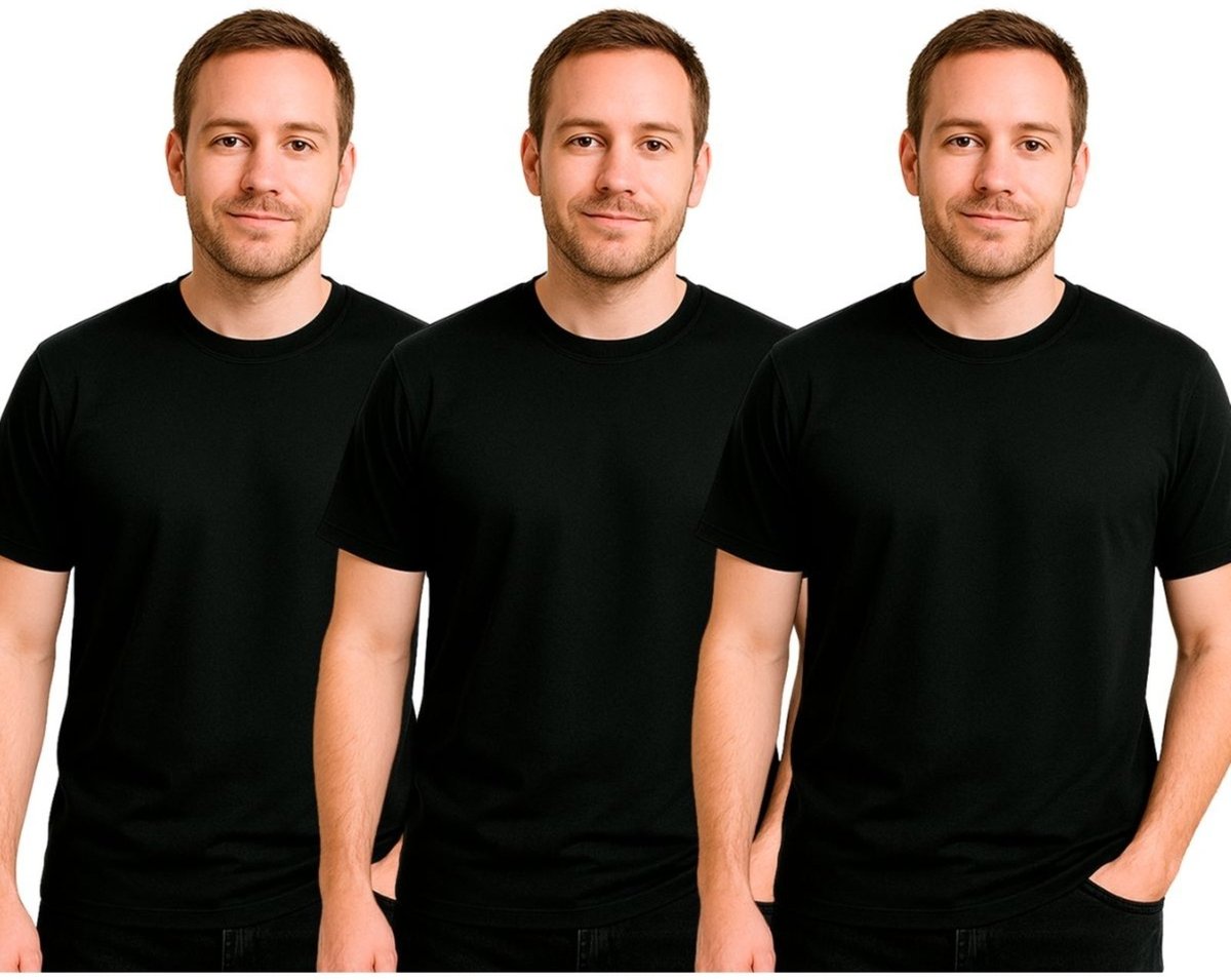 Imagem principal Kit 3 Camisetas Masculinas FMF Básicas Fitness Dry Fit Treino Academia preto FMF preto