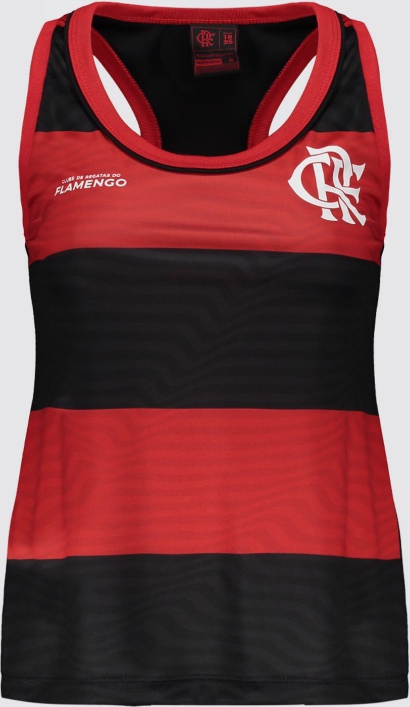 Regata Flamengo Presença Feminina Vermelha e Preta