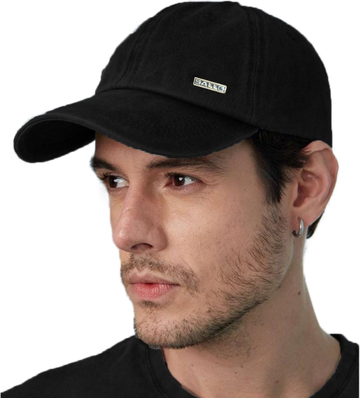 Boné Sallo Aba Curva Com Logo de Ferro OriginalPreto