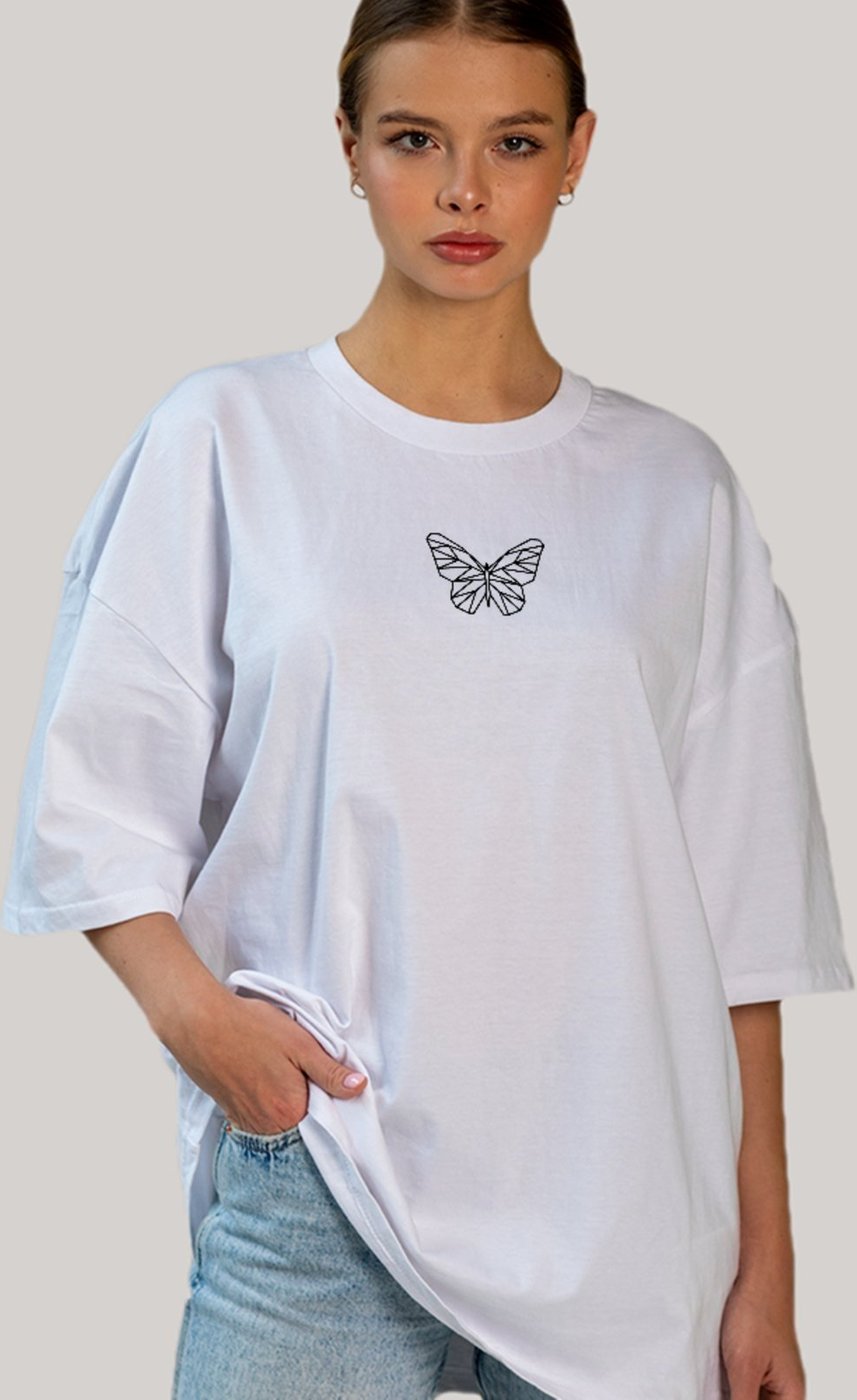 Imagem principal Camiseta Ousy Borboleta Geometrica Oversized Unissex preto ousy preto