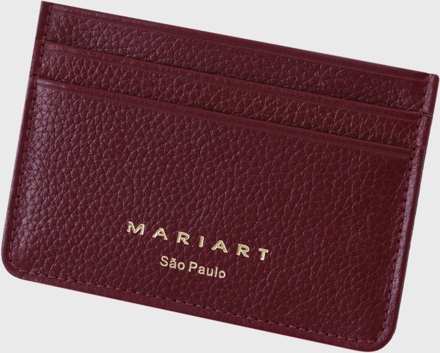 Porta-Cartão Couro Mariart Babaçu Rubi