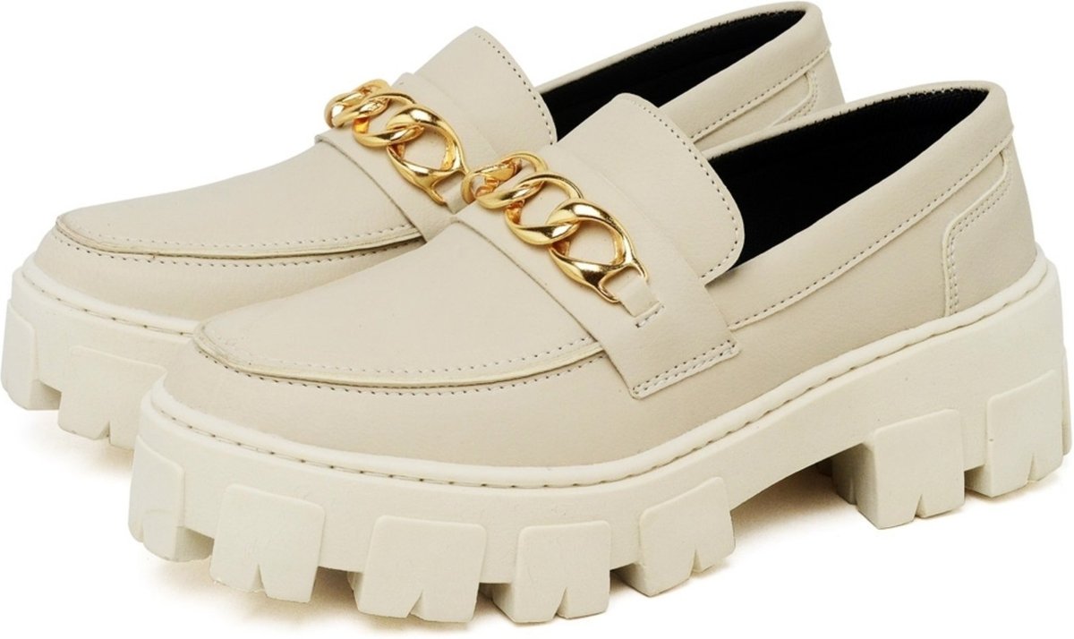 Sapato Feminino Mocassim Okford DUBUY 1413FG Areia