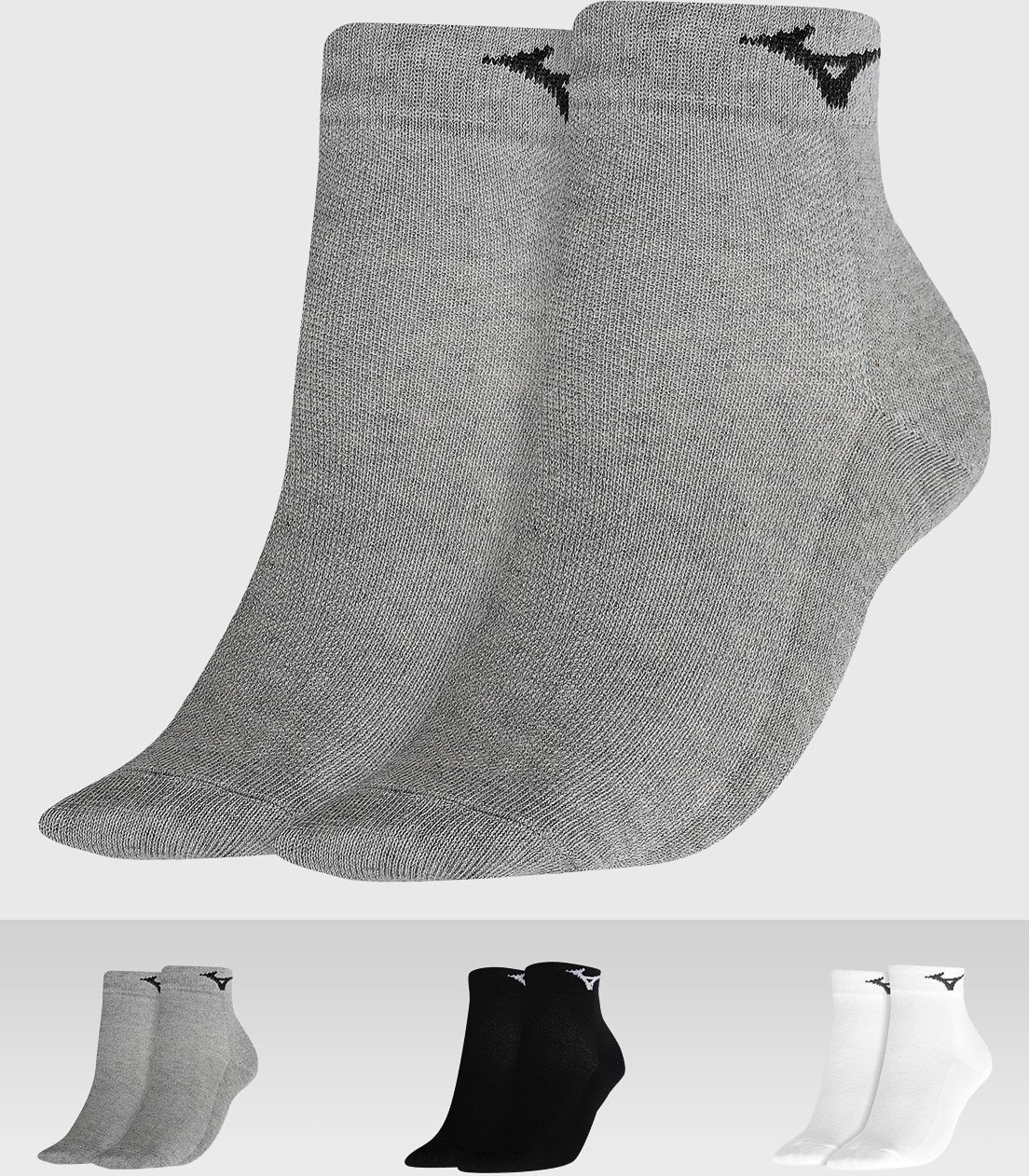 Kit 3 pares de Meia Unissex Mizuno Tripack Basic CC Cano Baixo