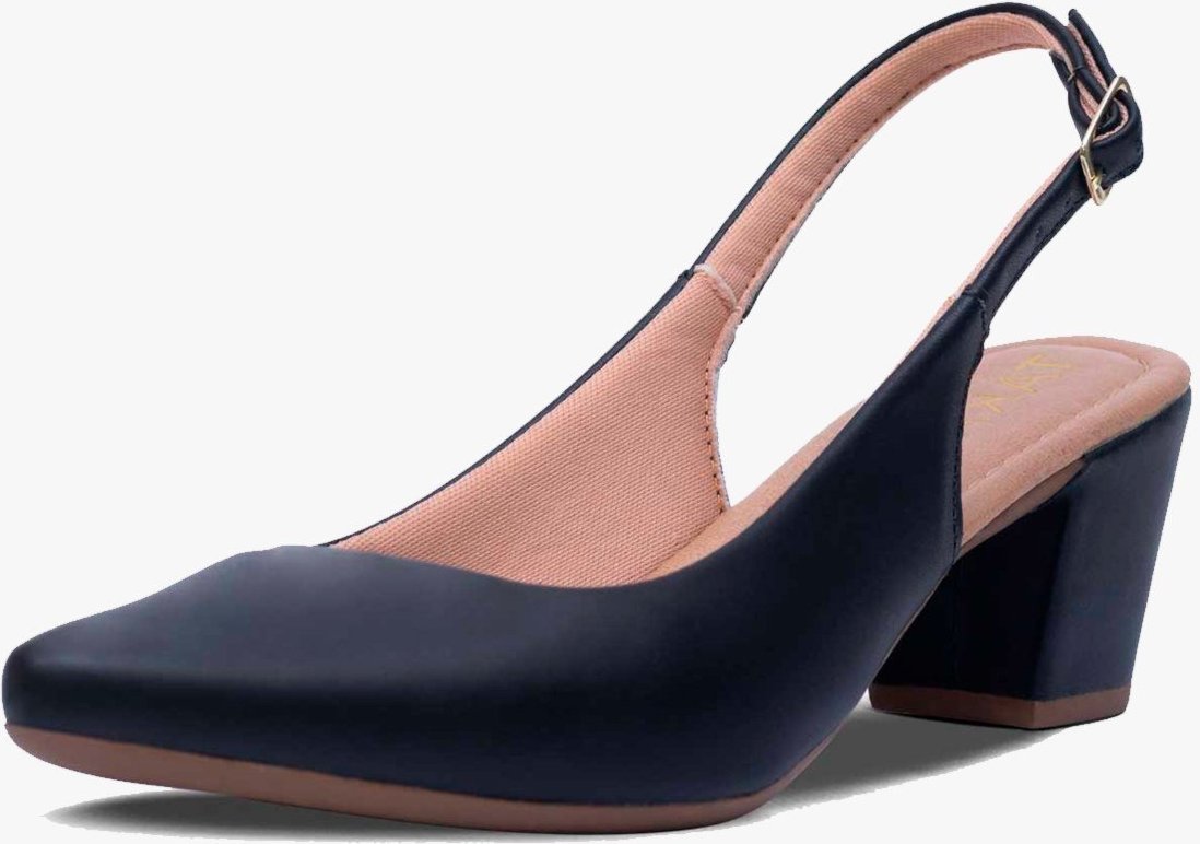 Imagem principal Scarpin Slingback Feminino Takata Salto Bloco Baixo Bico Fino Scarpin Sintético TAKATA BY RAFAEL TAKATA preto TAKATA BY RAFAEL TAKATA preto