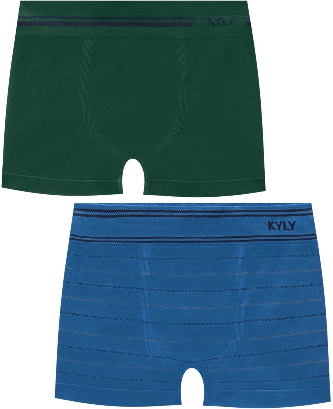 Imagem principal Kit 2pçs Cueca Menino Kyly Lisa e Verde azul/verde militar azul Kyly azul/verde militar azul