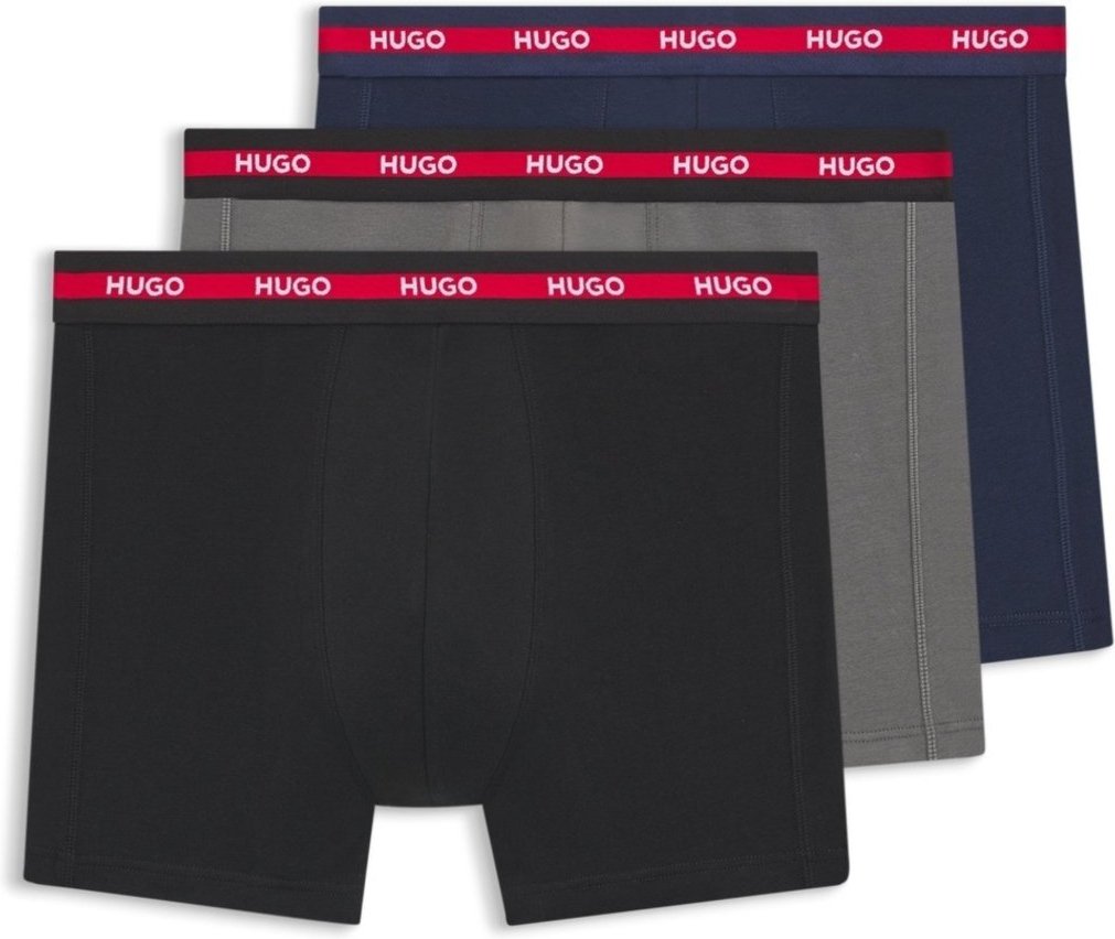 Imagem principal Kit Com Três Cuecas Em Algodão Stretch Com Logos HUGO cinza HUGO cinza