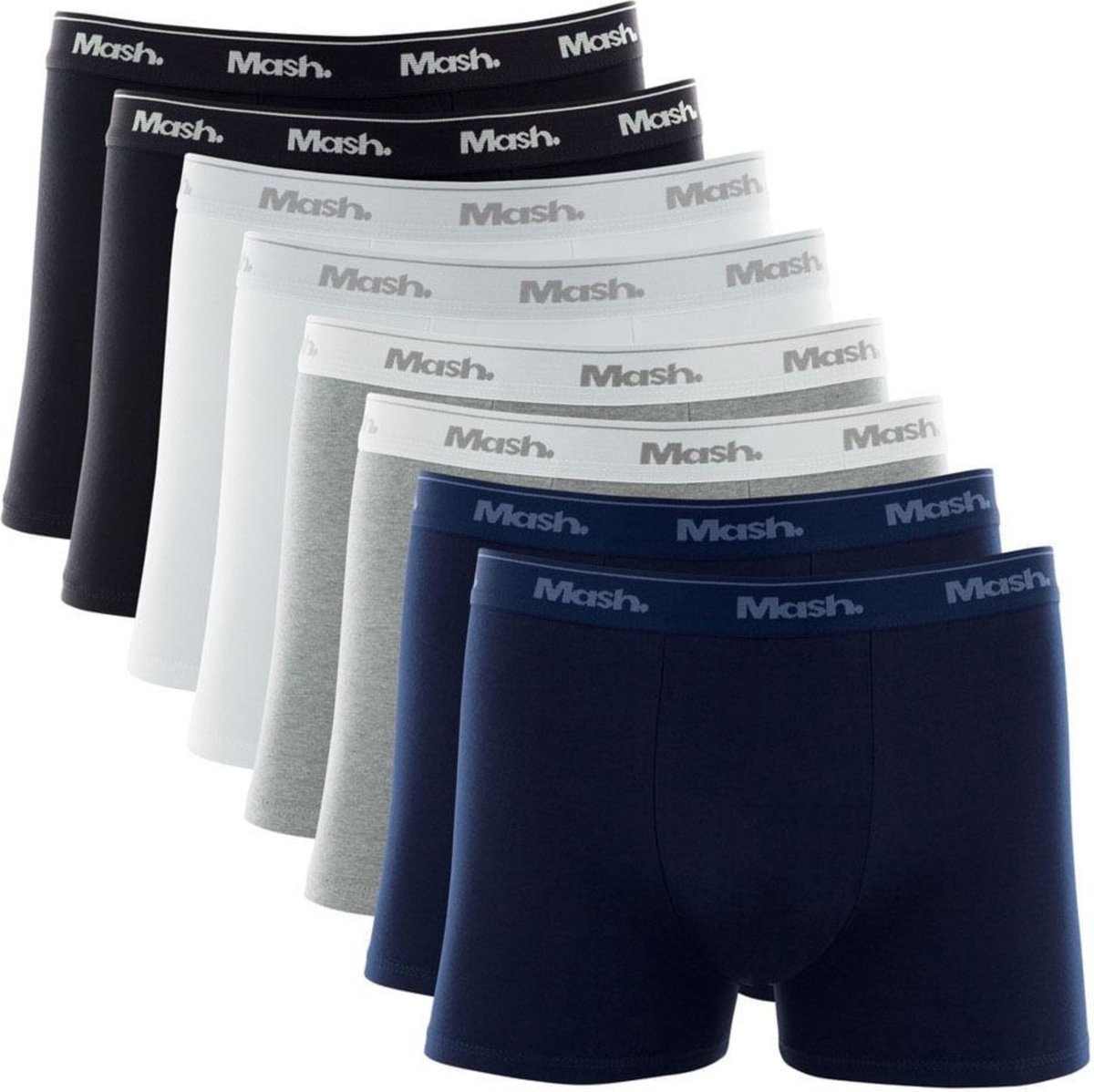 Imagem principal Kit Cueca Boxer Mash 8 Peças Masculina Algodão Elástico Sortido 01 Gg branco MASH branco