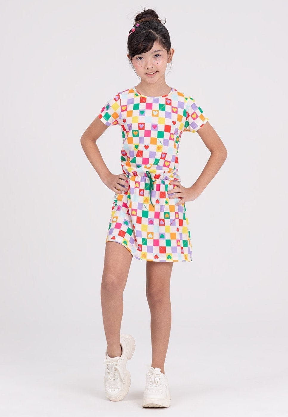 Infantil - Vestido Quadriculado Off