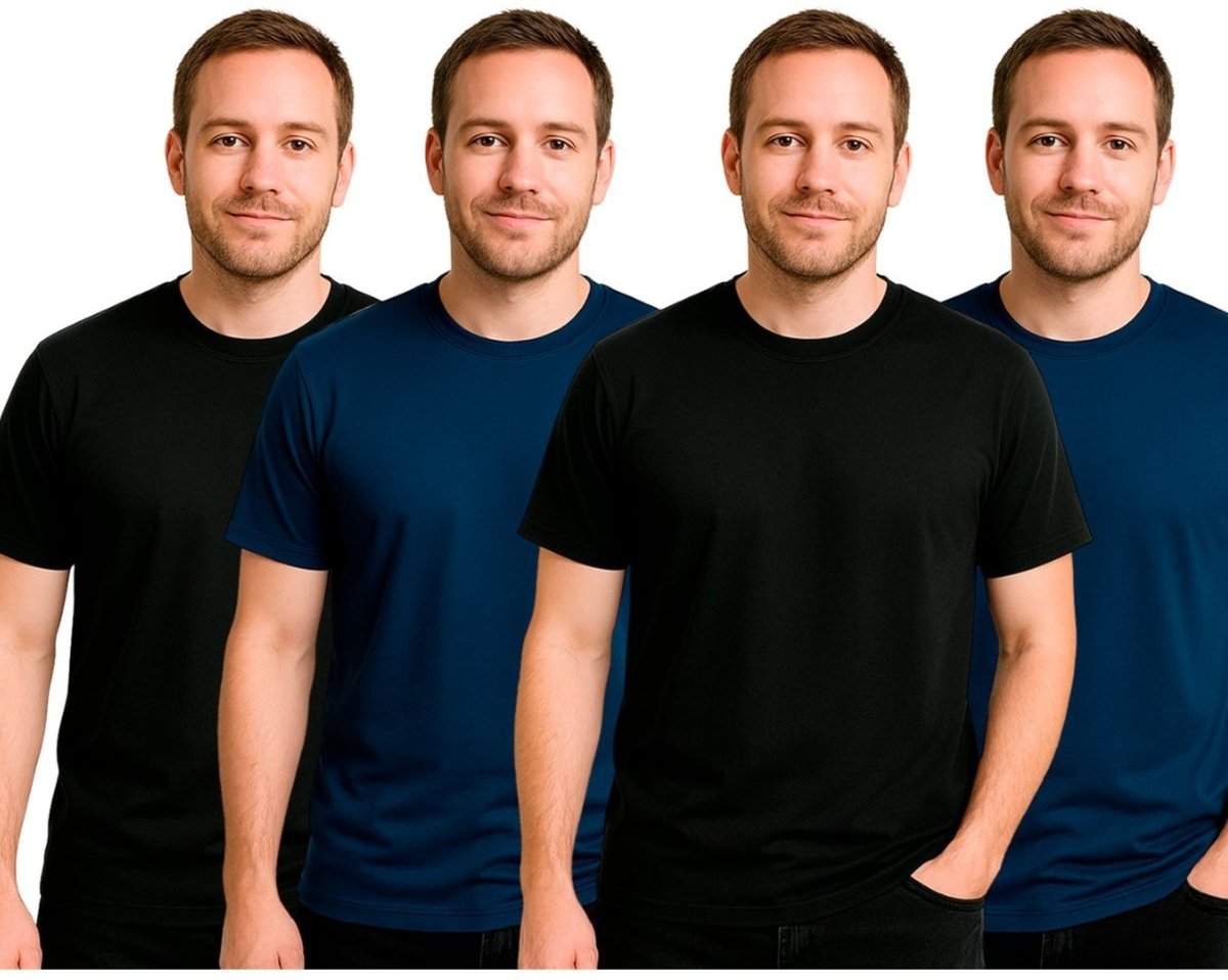 Imagem principal Kit 4 Camisetas Masculinas Básicas Fitness Dry Fit Treino Academia FMF preto FMF preto