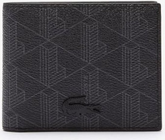 Imagem principal Carteira masculina The Blend pequena em lona com monograma Lacoste preto Lacoste preto