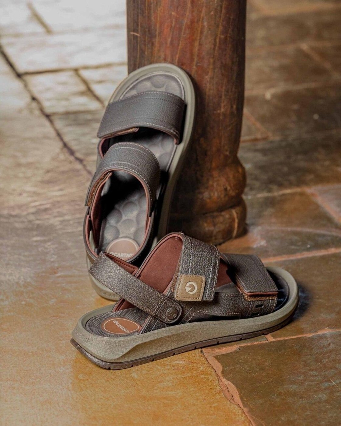 Imagem principal Sandália Masculina Cartago Santorini VIII Marrom Marrom