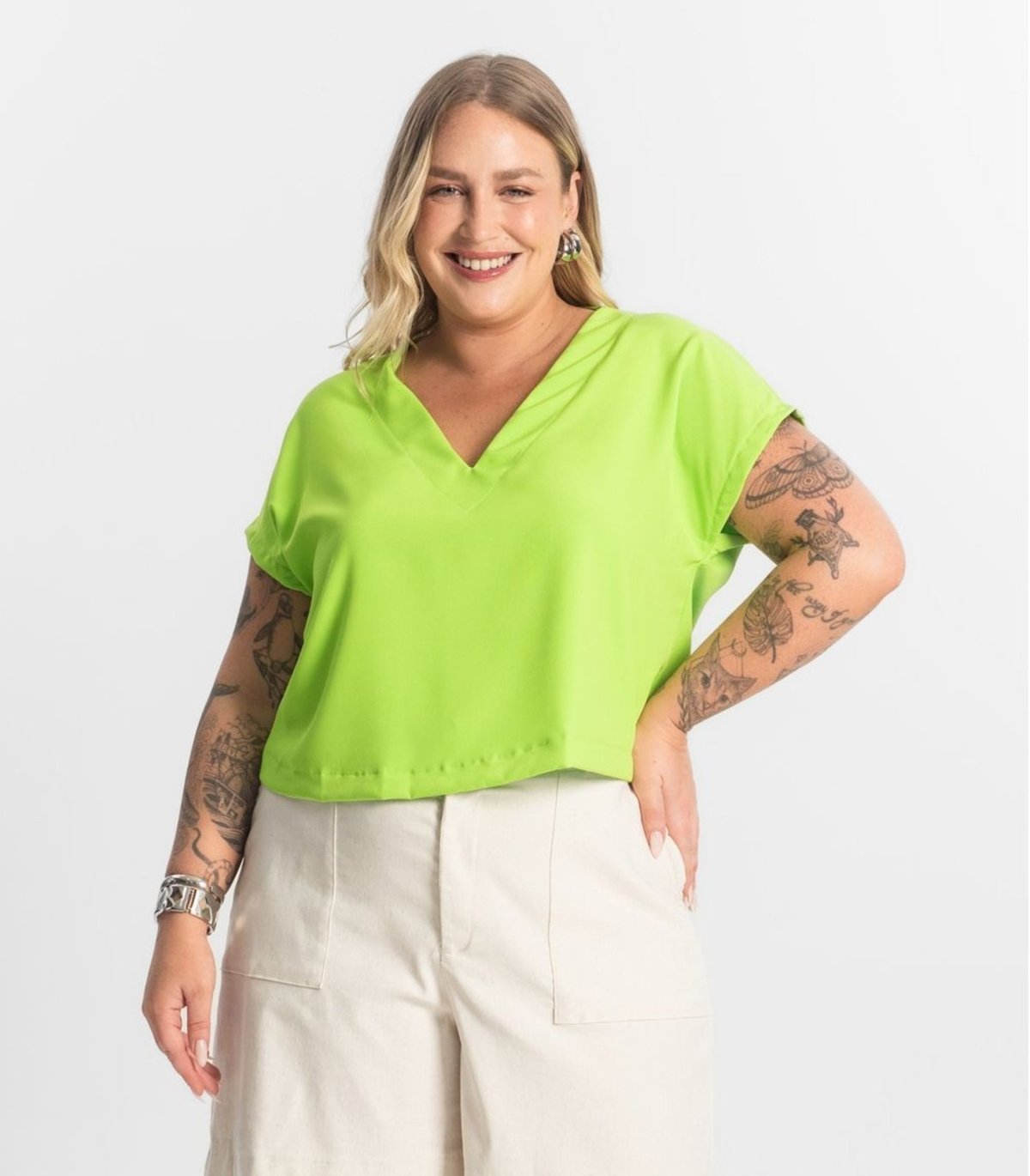 Blusa Manga Morcego Plus Size Secret Glam