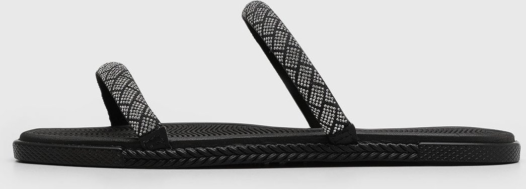 Rasteira Feminina Moleca Tiras Tramadas Preta