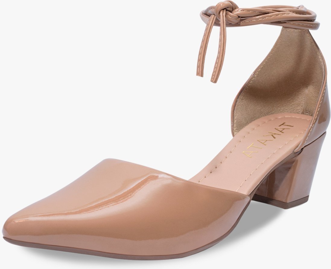 Imagem principal Scarpin Feminino Salomé Salto Baixo Bloco Grosso Tiras Amarração Bico Fino Verniz TAKATA BY RAFAEL TAKATA preto TAKATA BY RAFAEL TAKATA preto