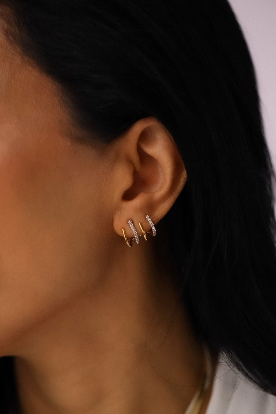 Brinco Ear Cuff 4 Fios Banhado a Ouro 18k