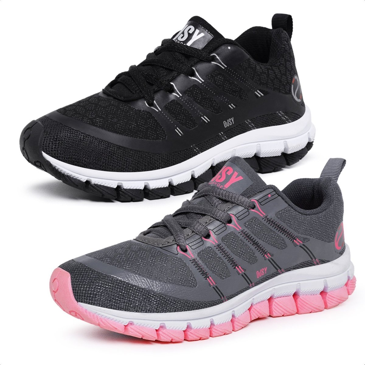 Infantil - Tênis Menina Casual Ousy Shoes Leve Conforto Esportivo Escola Passeio Lançamento Combo Kit 2 Pares e Rosa