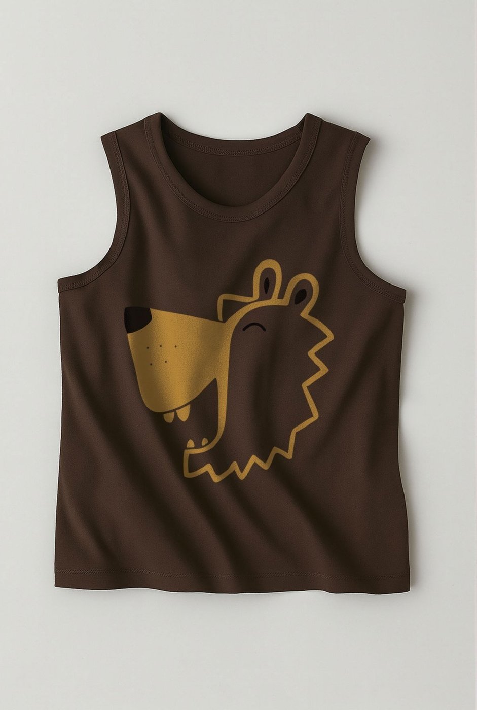 Imagem principal Infantil - Camiseta Regata Algodão Estampada Urso 3 ao 14 - Look Look Infantil marrom Look Infantil marrom