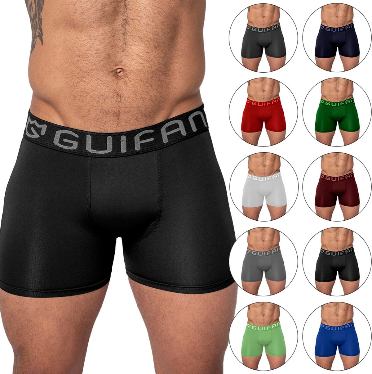 Imagem principal Kit 3 Cueca Boxer Gabi Lingerie Masculina Box Microfibra Poliamida Lisa Adulto multicolorido Gabi Lingerie multicolorido
