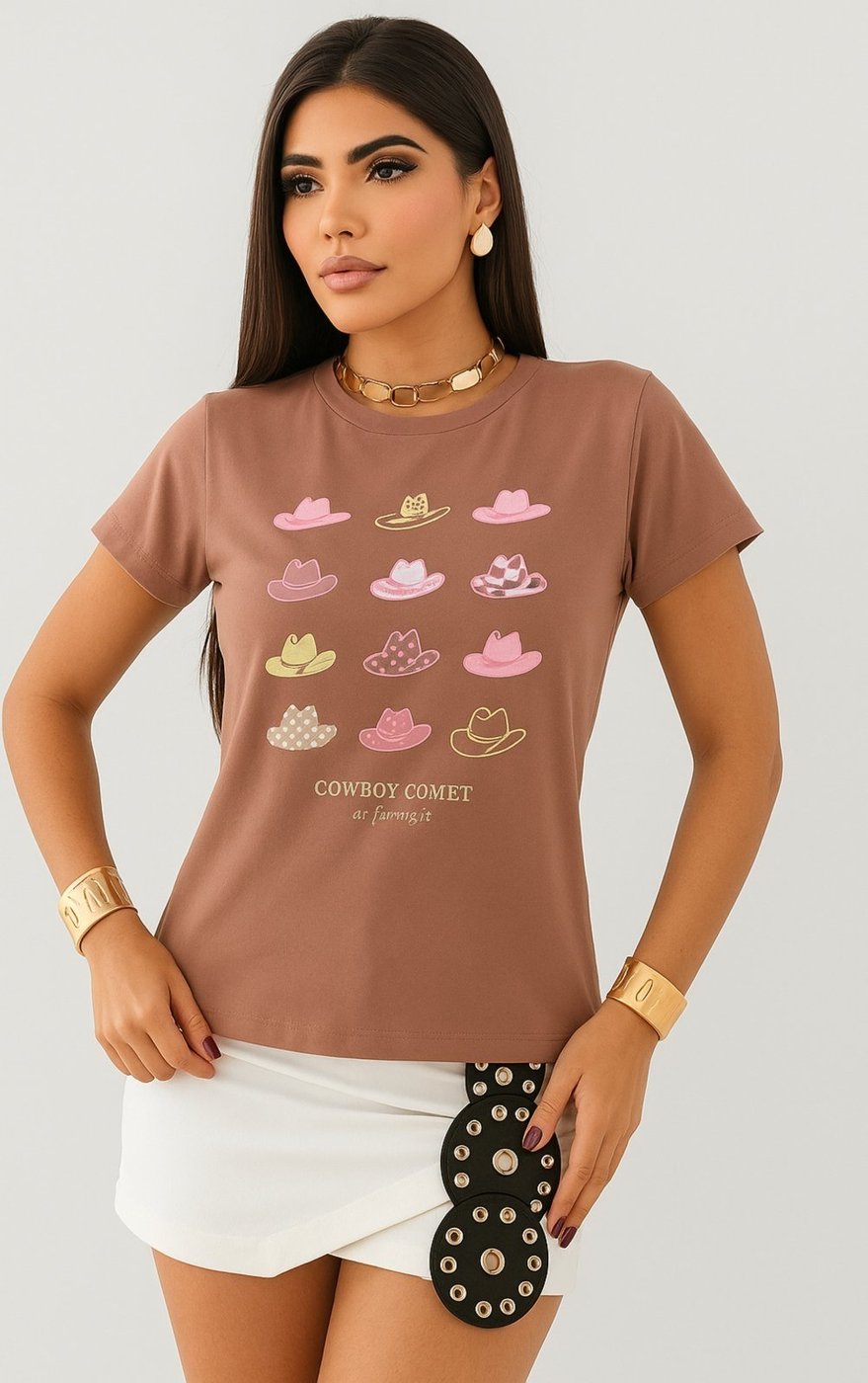 Imagem principal Tshirt D Bell Outlet Fashion Chapéu Country marrom D BELL OUTLET FASHION marrom