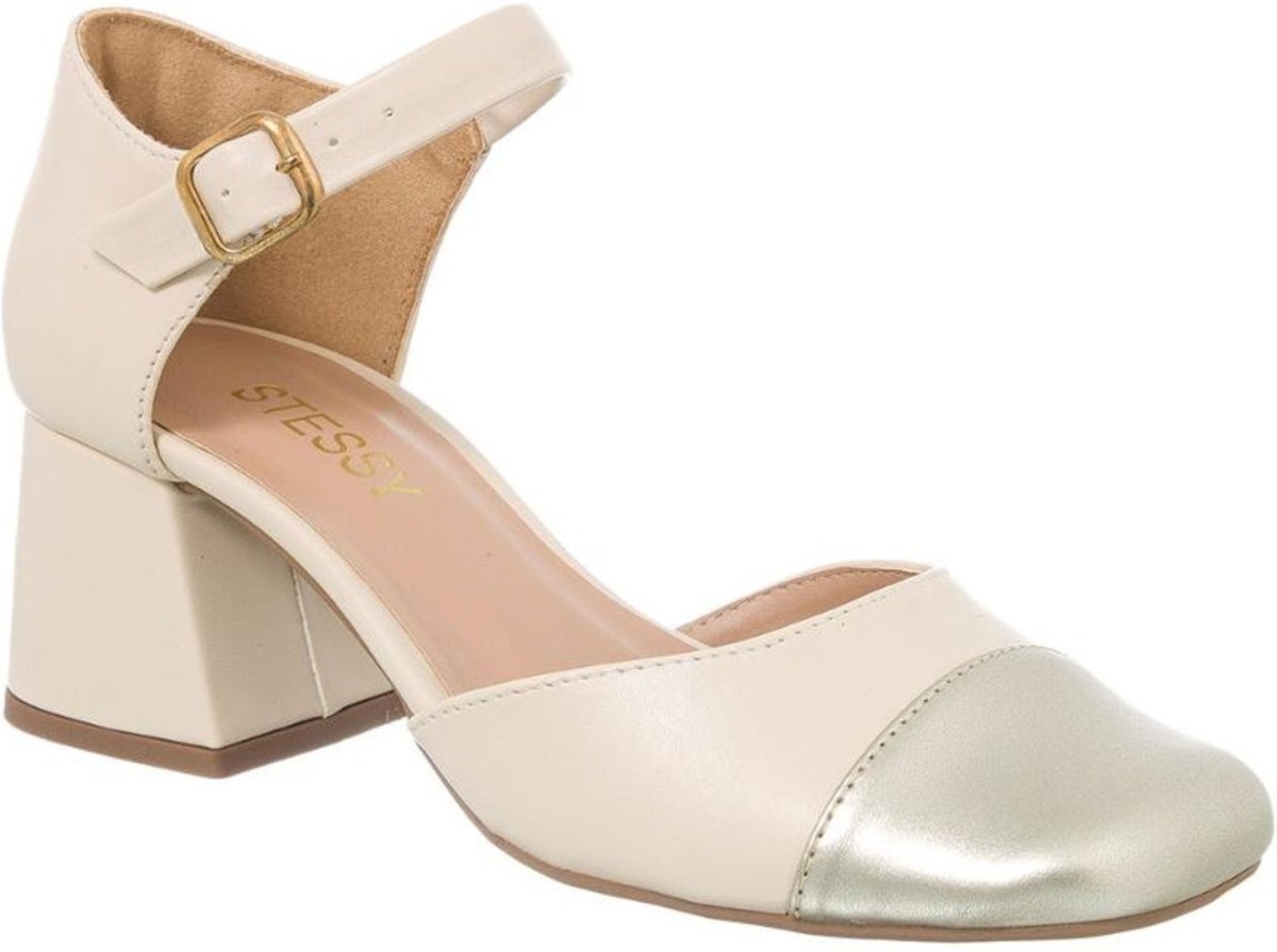 Imagem principal Sapato Boneca Bico Quadrado Mary Jane Salto Baixo Confortável Off White Stessy Shoes off-white white Stessy Shoes off-white white