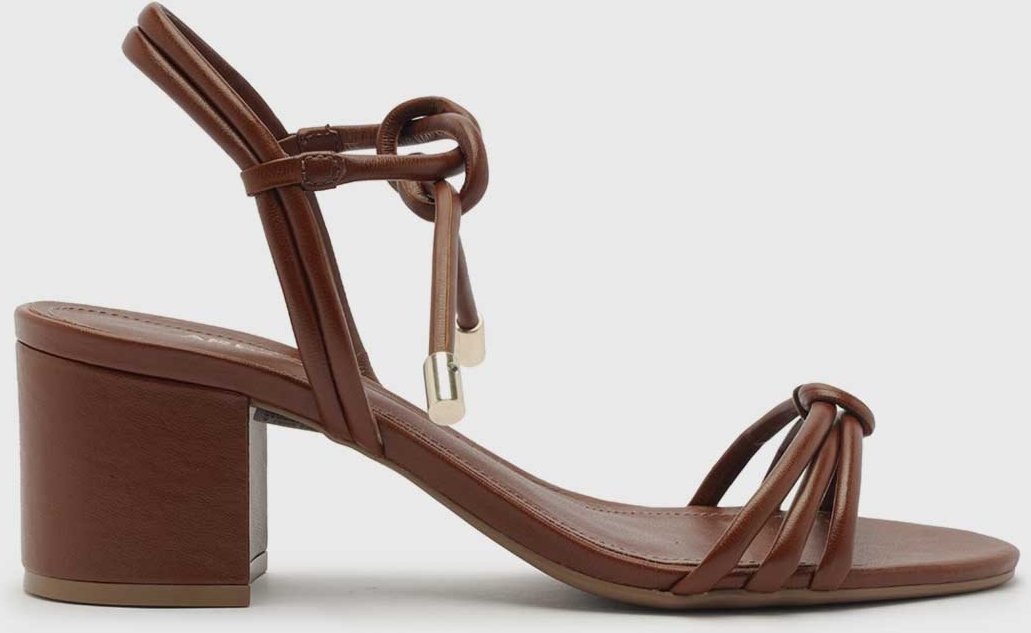 Imagem principal Sandália Média Arezzo Tiras Nó Salto Bloco Biscotti marrom Arezzo marrom
