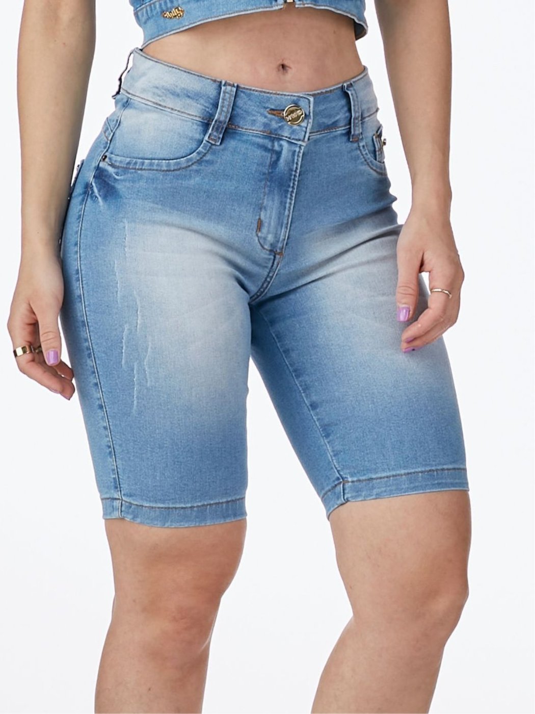 Imagem principal Bermuda Jeans HNO Jeans Ciclista Com Elastano azul HNO Jeans azul