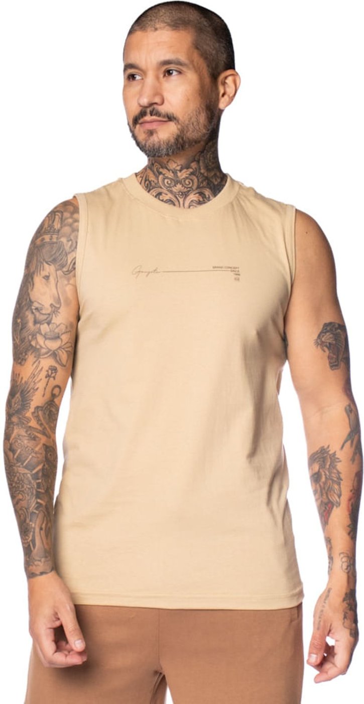 Imagem principal Regata Masculina Gangster Lettering Grafismos Areia bege Gangster bege