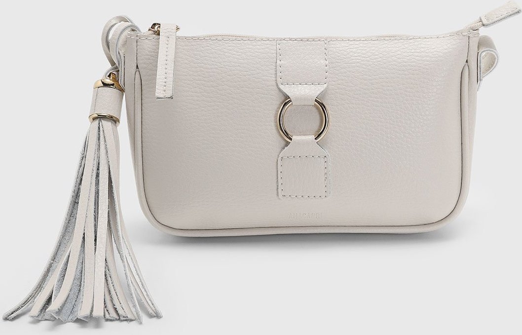 Bolsa Média Anacapri Detalhe Metálico Off-White