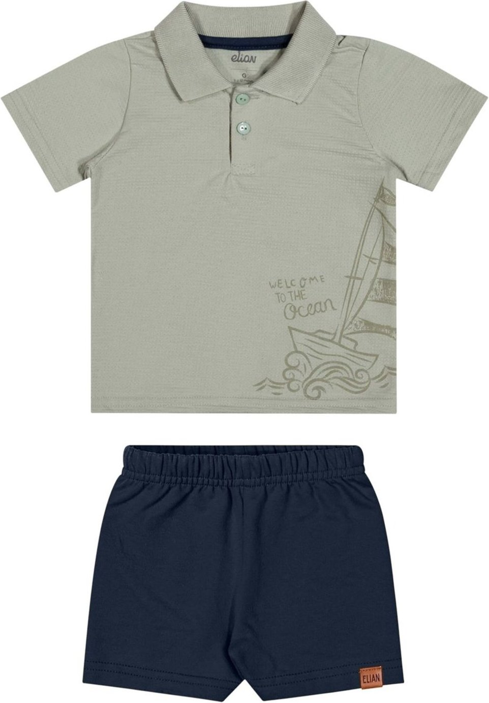 Imagem principal Infantil - Conjunto Menino Camisa Texturizada Elian verde Elian verde