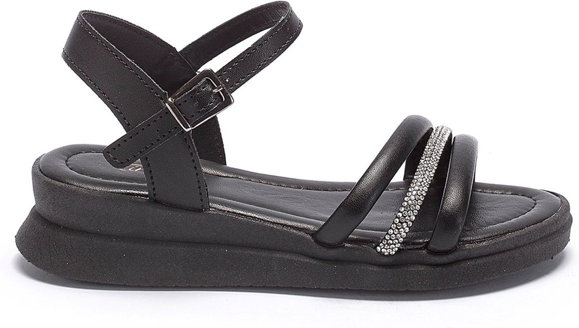 Infantil - Sandália Feminina Tininha Menina Anabela Casual Festa Preta