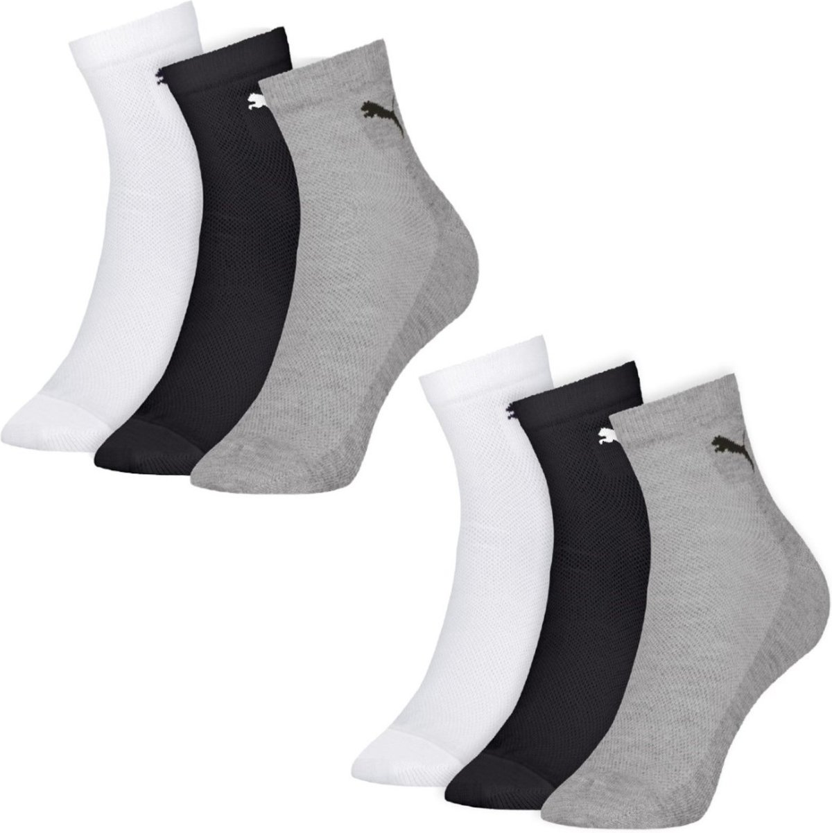 Imagem principal Kit 6 Pares de Meias Puma Masculinas Cano Médio Esportivas preto Puma preto