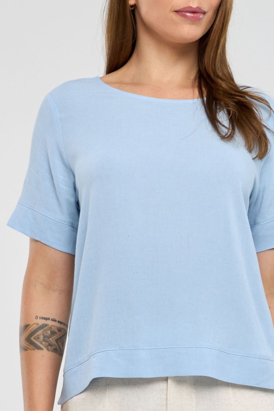 Imagem principal Blusa PKS Em Viscose Com Linho azul PKS azul