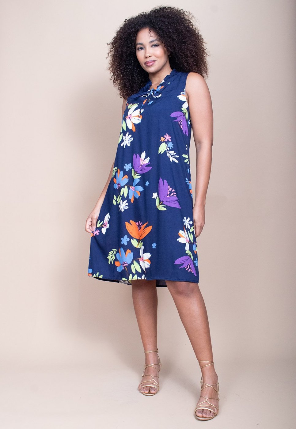 Vestido Midi Cabanafree Viscose Piaf Festa das Flores
