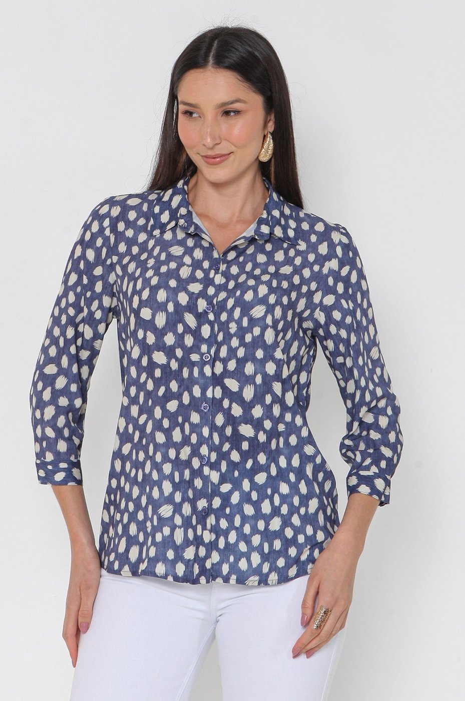 Camisa Intens Manga 3/4 Viscose Estampado