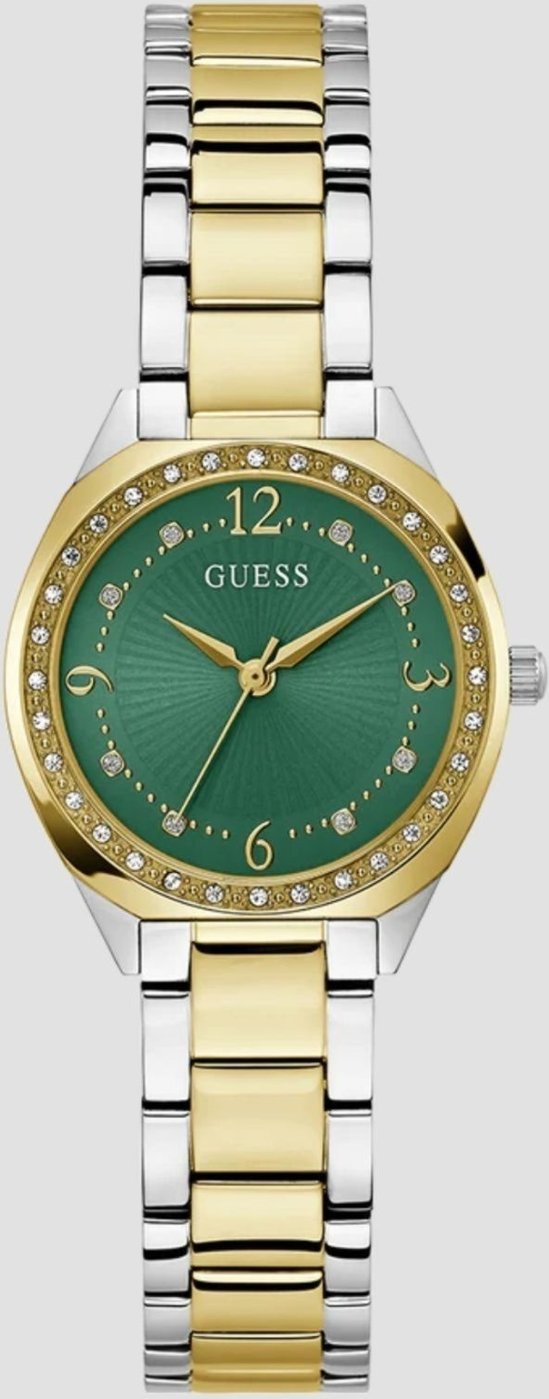 Imagem principal Relógio Guess Redondo Verde Cristais Aço Prata Dourado dourado verde Guess dourado verde