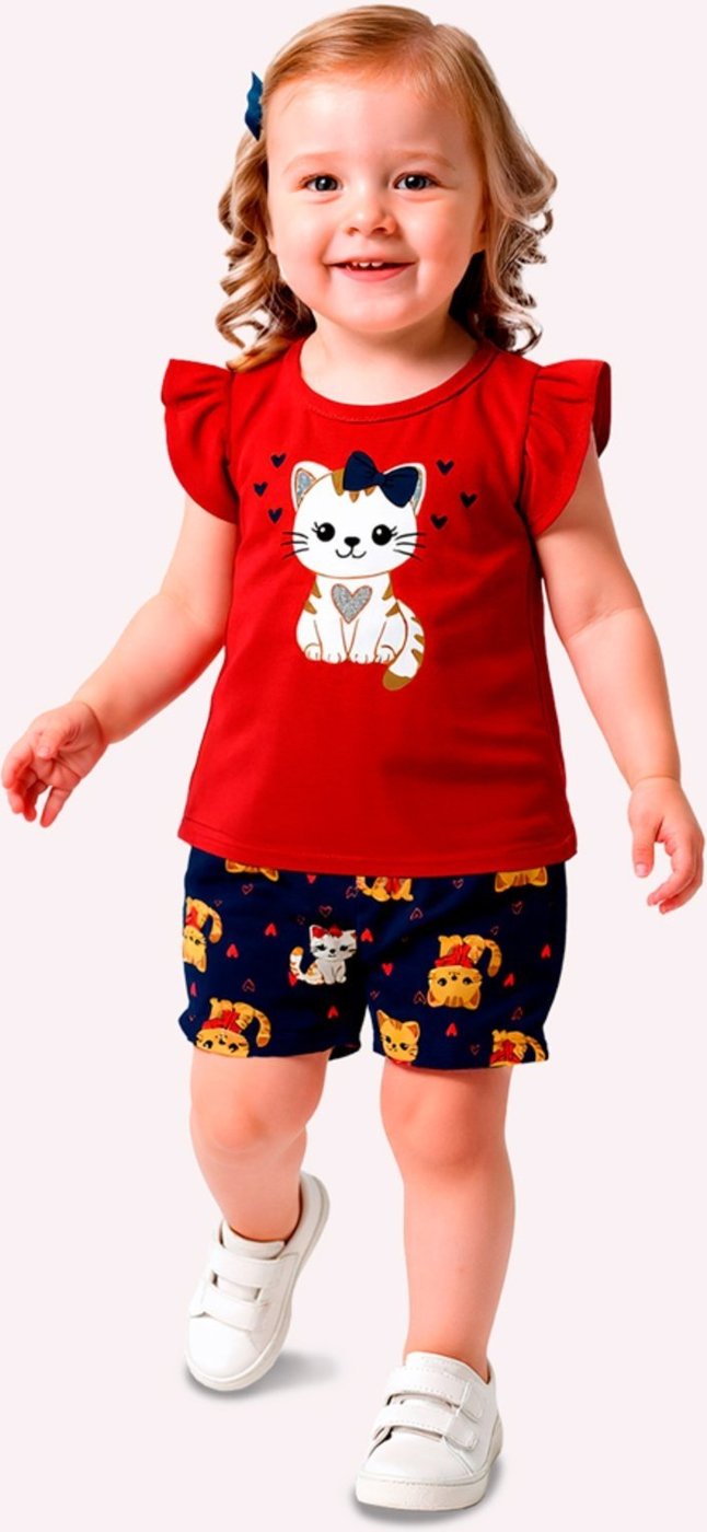 Imagem principal Infantil - Conjunto Menina Gatinha Kyly branco Kyly branco