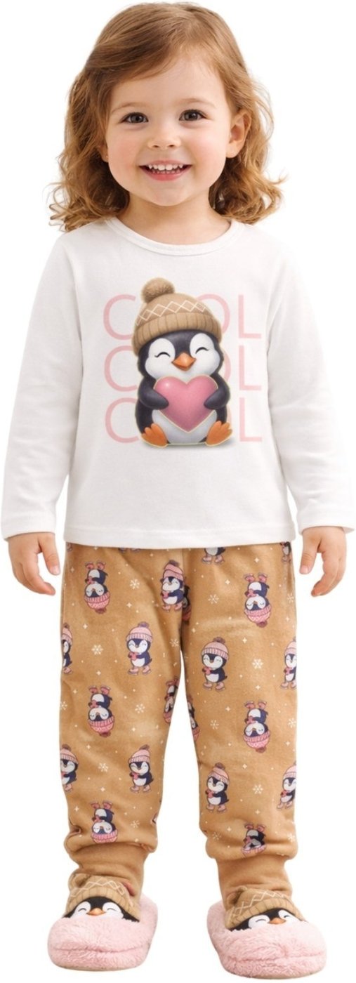 Pijama 2pçs Manga Longa e Calça Kyly Unicórnio Pinguim