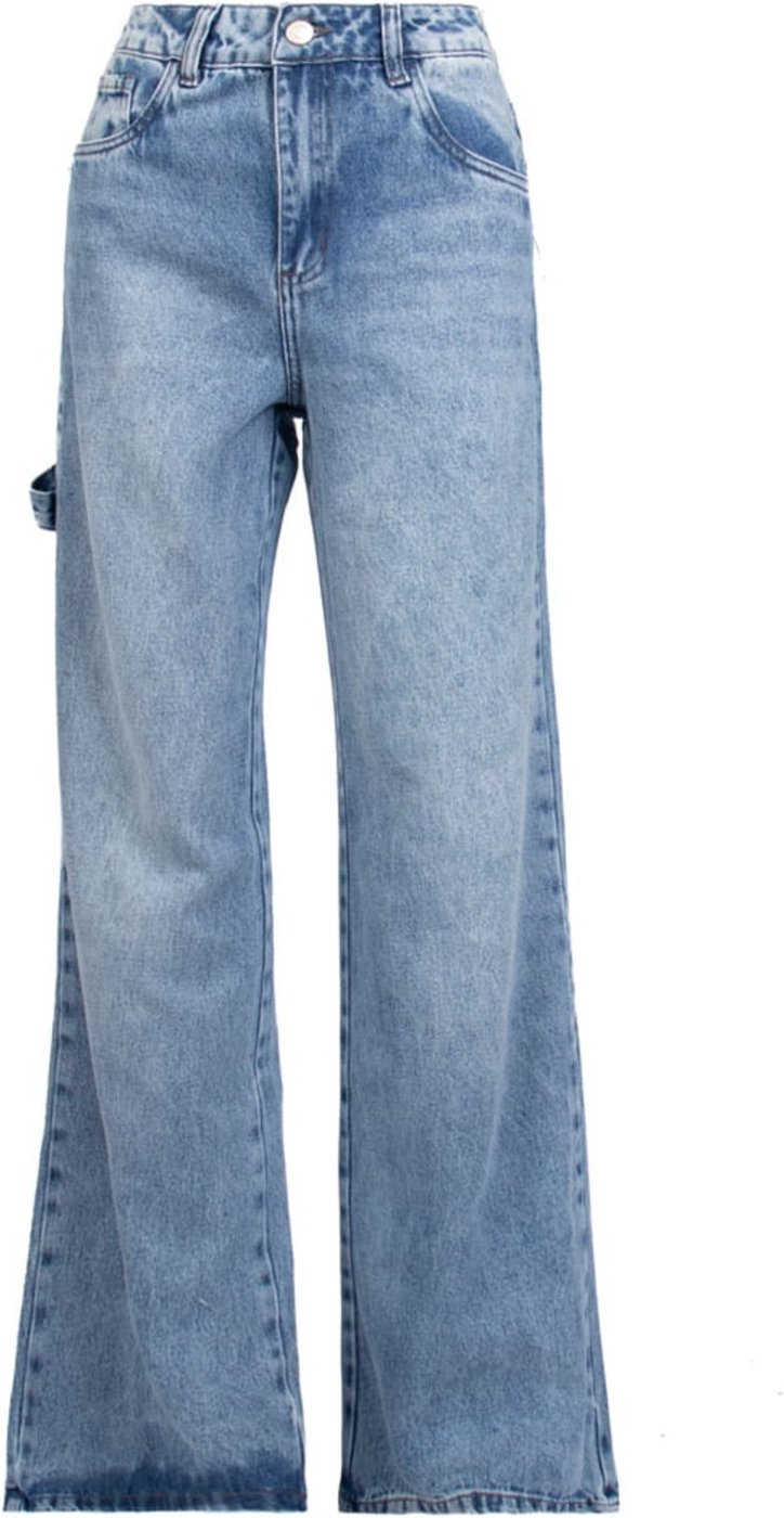 Calça Jeans Feminina Sawary Wide Leg Estonado