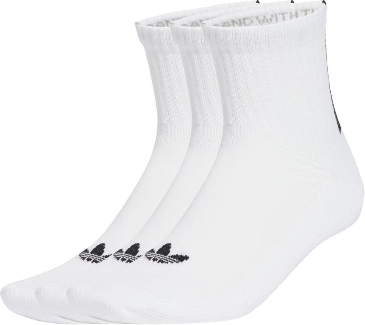 Meias de comprimento médio com Três Listras traseiras - 3 pares adidas Originals