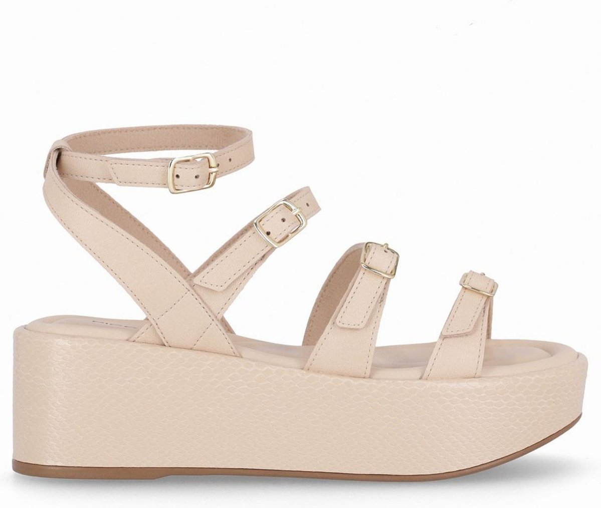 Imagem principal Sandália Leia Salto Anabela Médio Brule Piccadilly bege Piccadilly bege