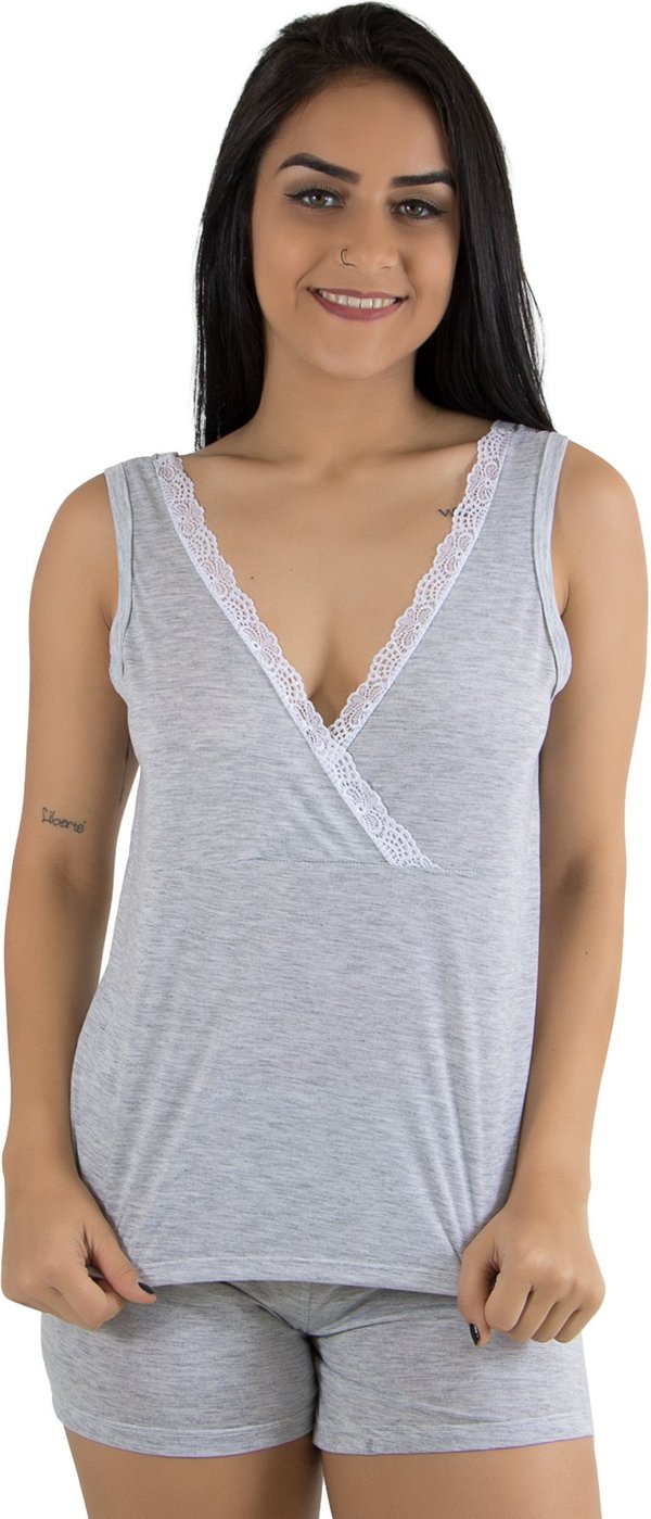 Baby Doll Com Renda Branca