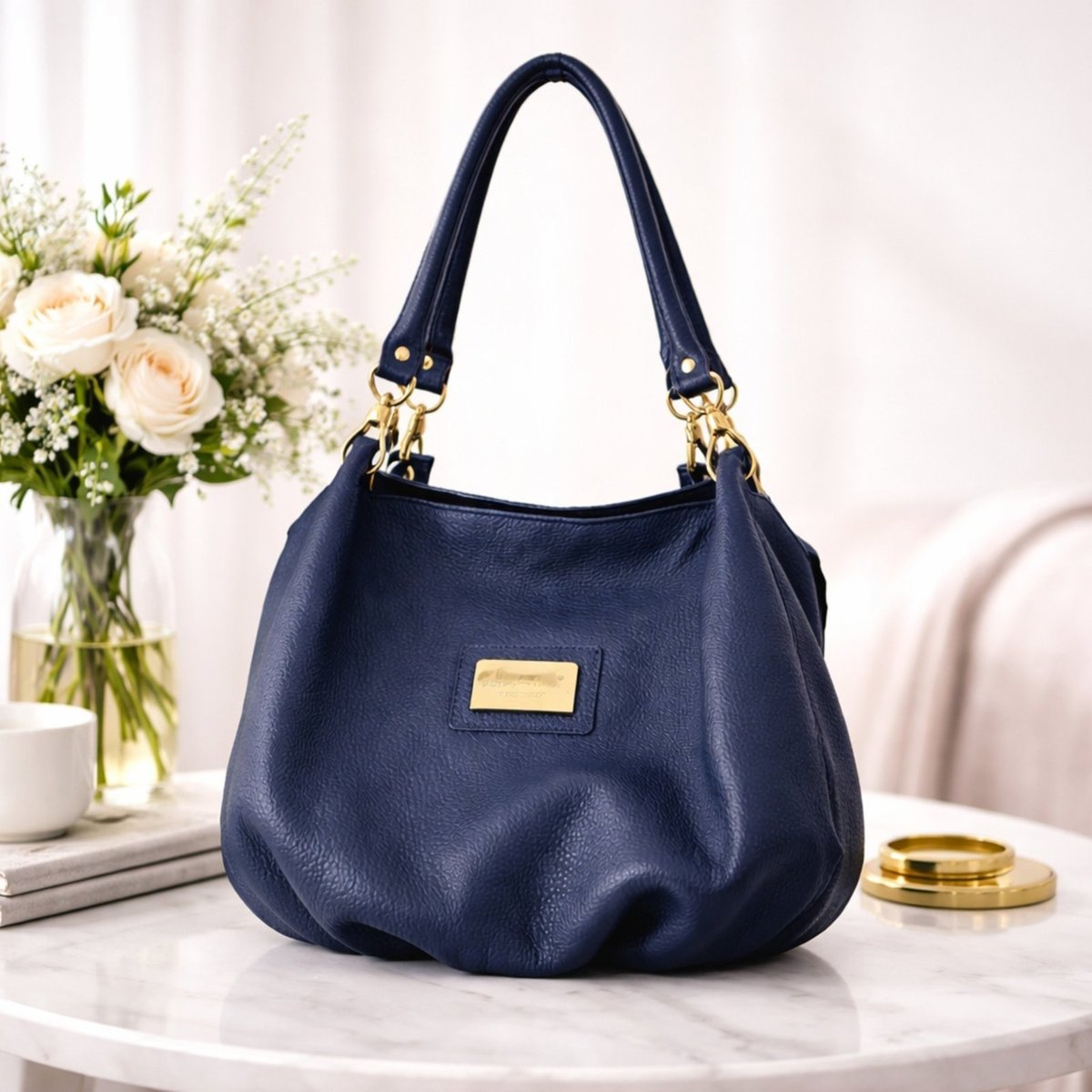 Bolsa Saco TopGrife Couro Marinho