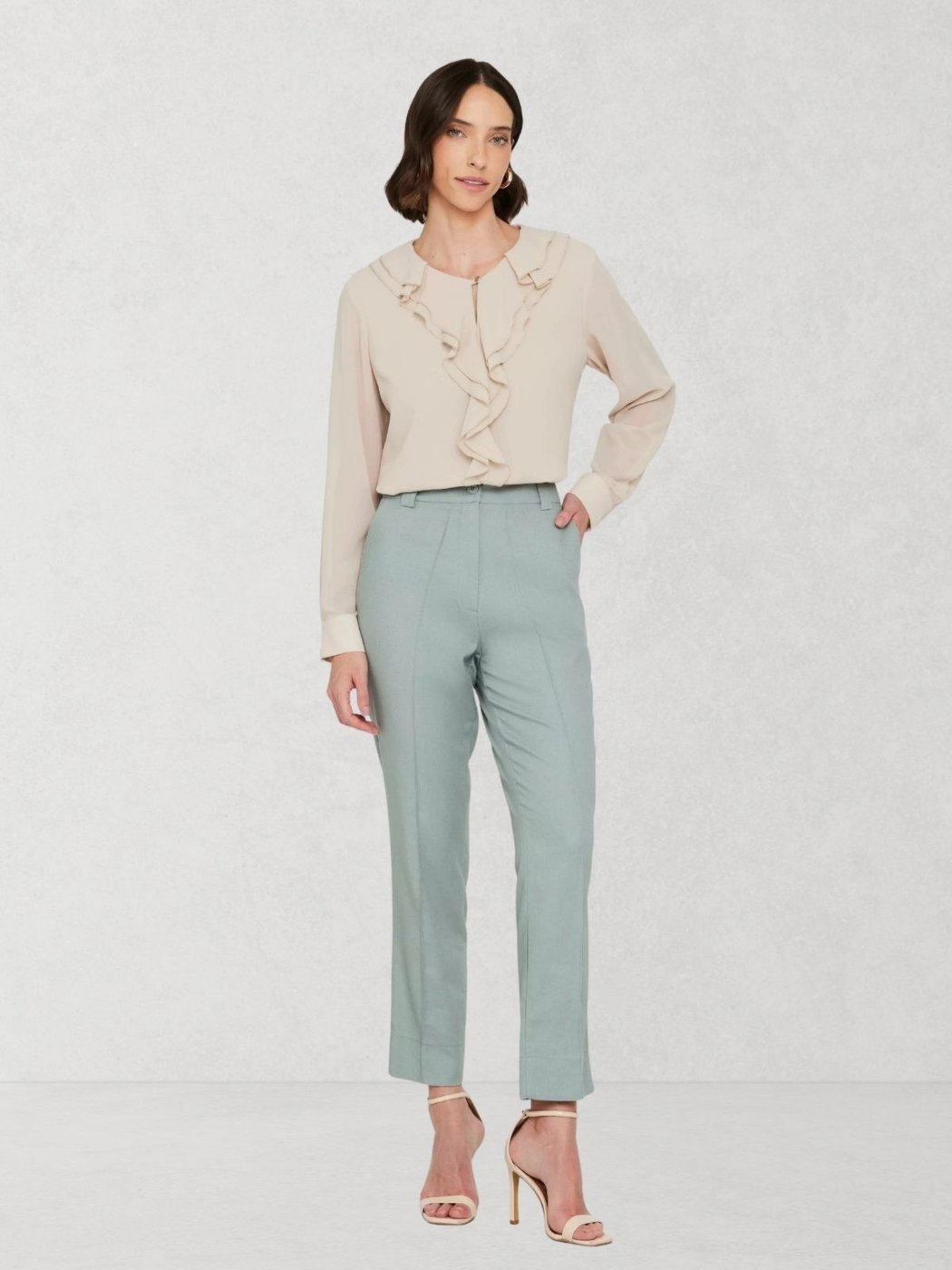 Imagem principal Calça Via Lessa Madrid Alfaiataria com Linho Claro verde Via Lessa verde