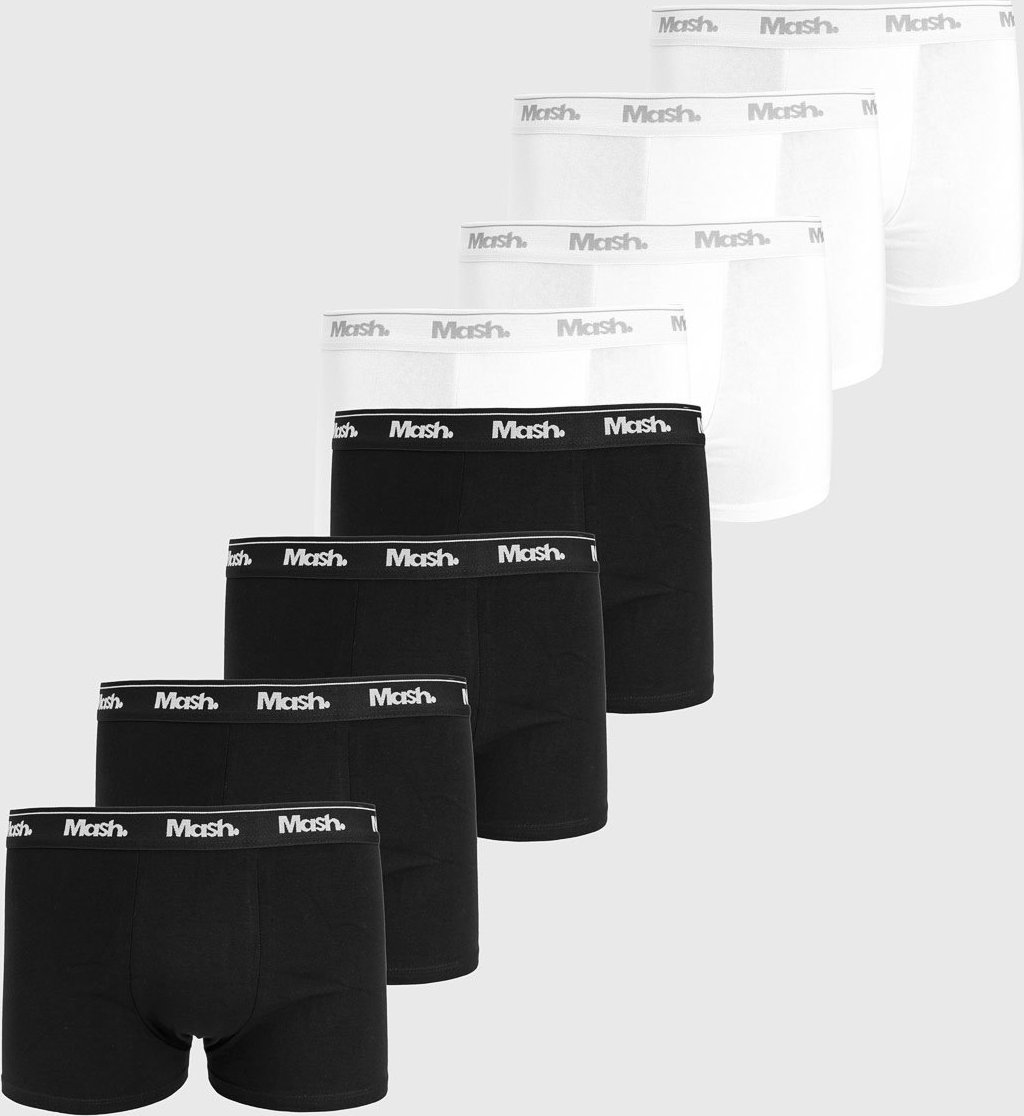 Imagem principal Kit 8pçs Cueca MASH Boxer Logo Branca e Preta branco MASH branco