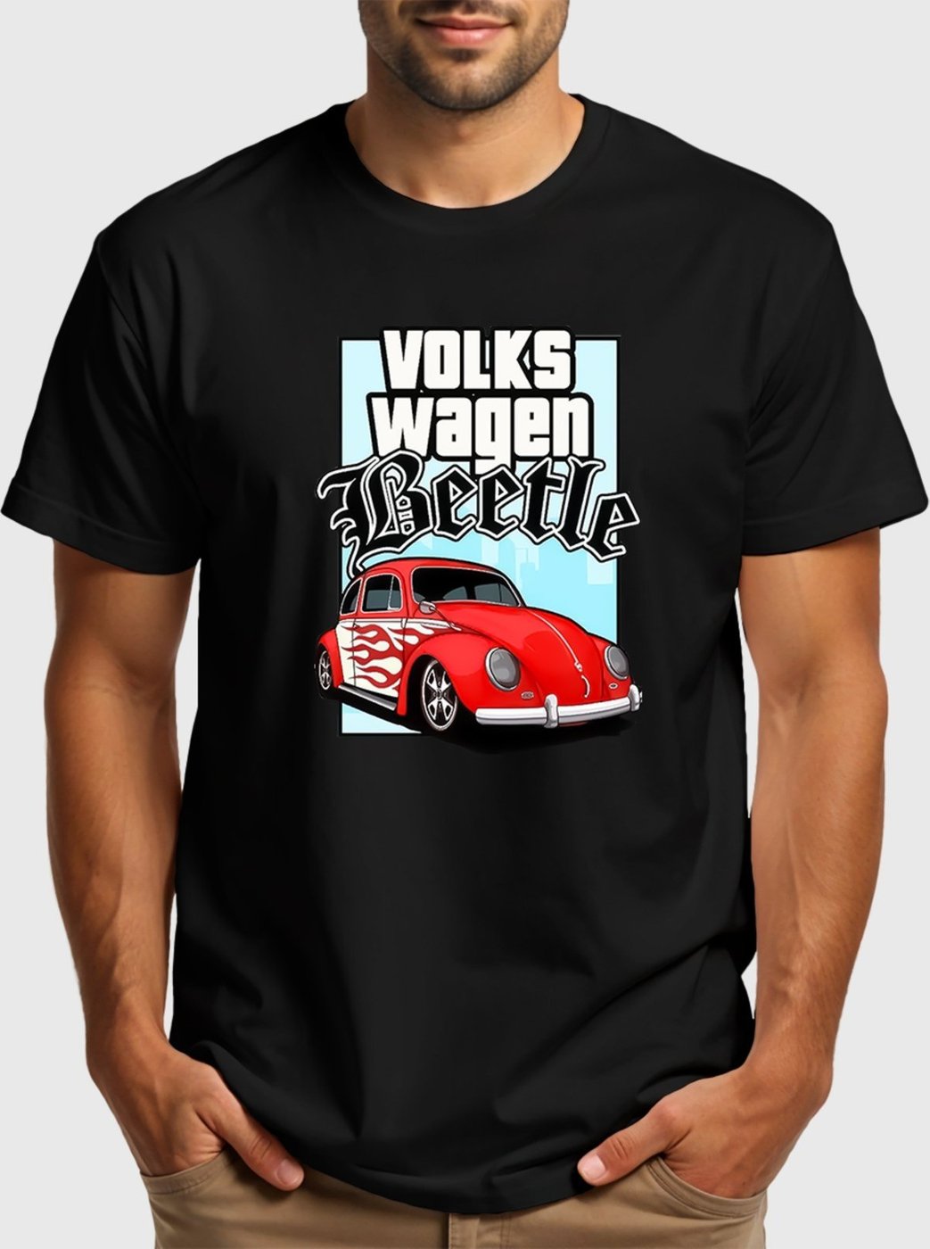 Imagem principal Camiseta Masculina Preta VW Beetle Algodão Premium Benellys preto Benellys preto