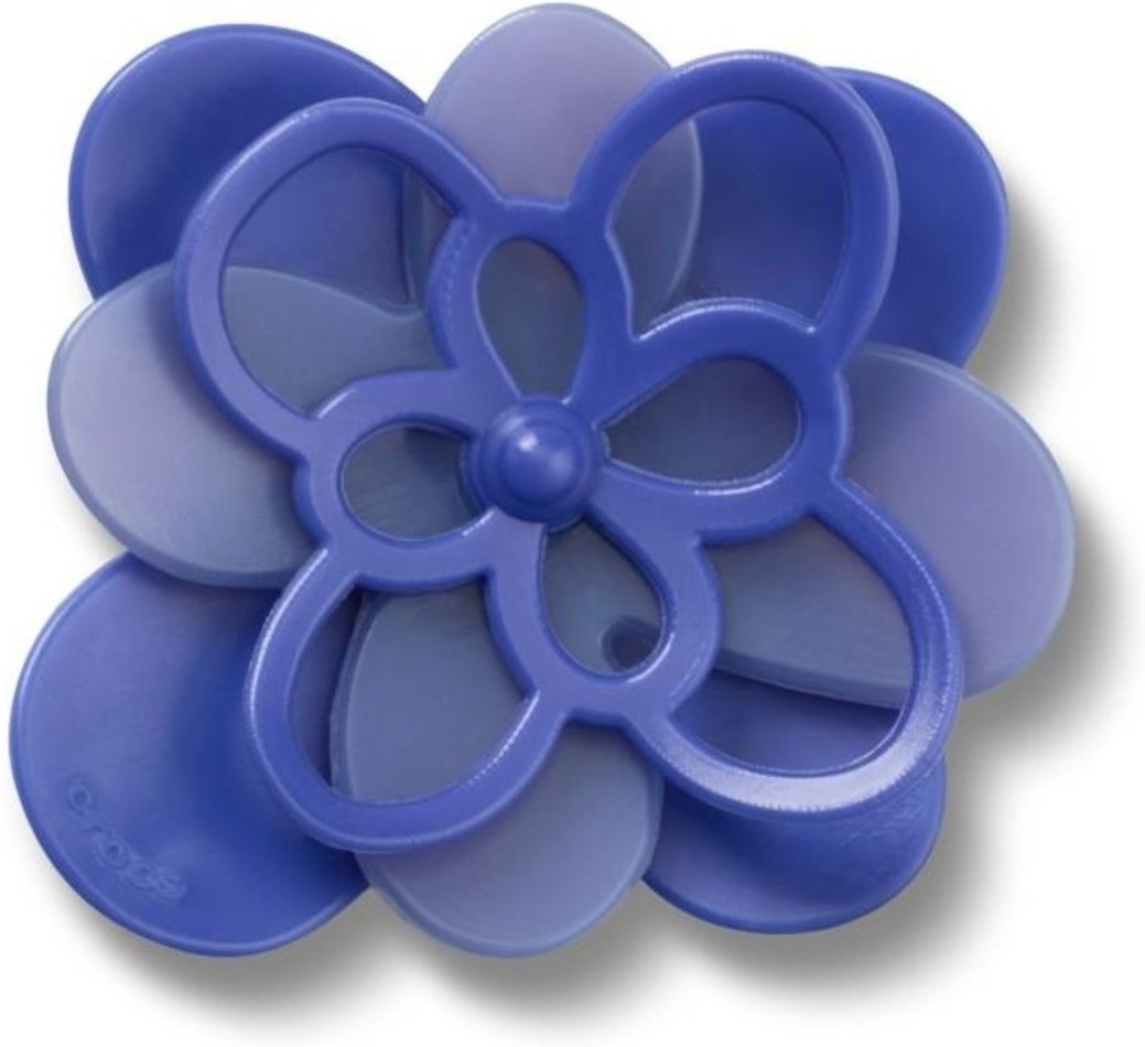 Infantil - Jibbitz™ Flor Azul Escura Florescendo Branco