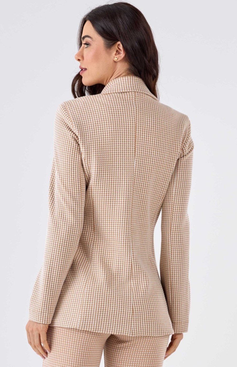 Blazer PKS Alfaiataria Jacquard Pied De Poule