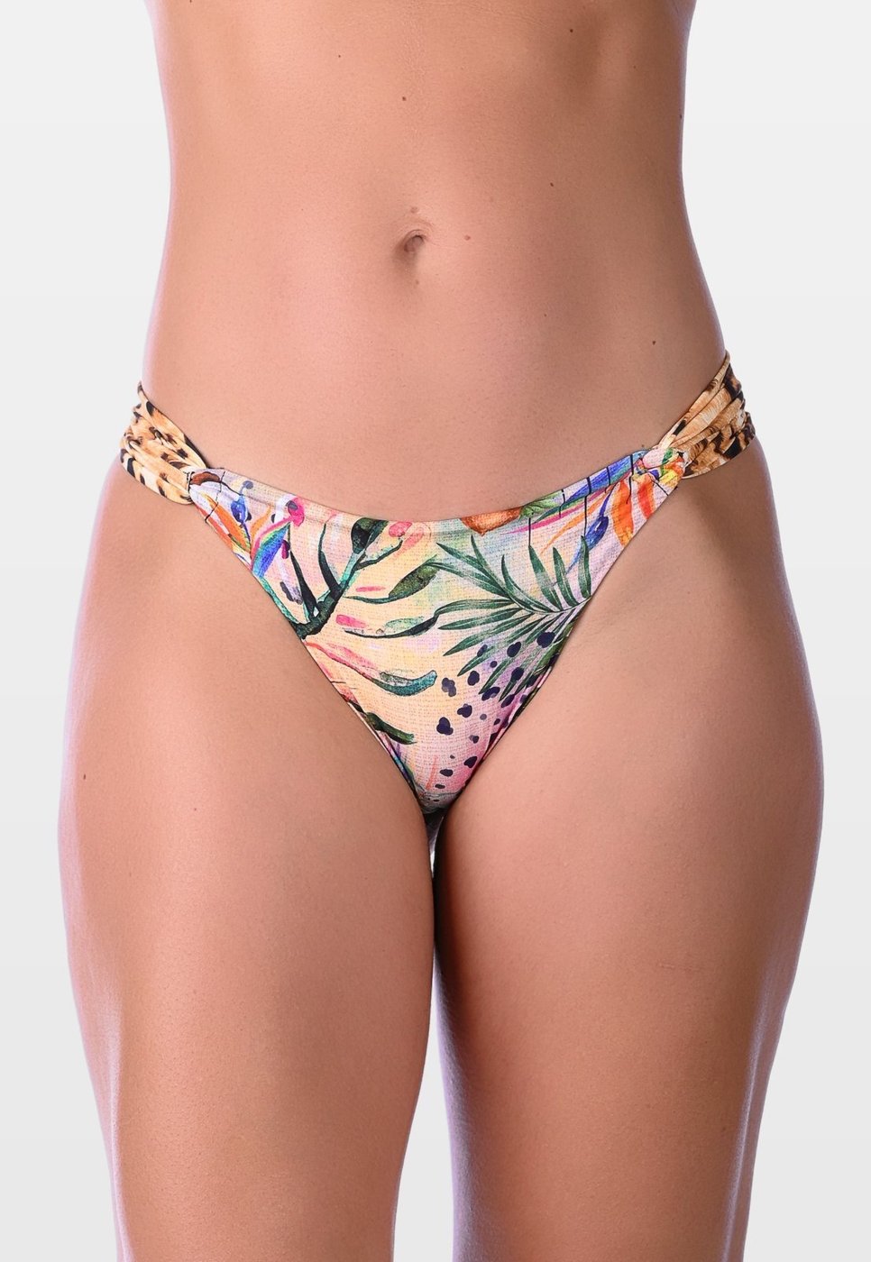 Imagem principal Calcinha de Biquíni Summer Soul Empina Bumbum Com Faixa Lateral Tropical Nude estampado/nude nude Summer Soul estampado/nude nude