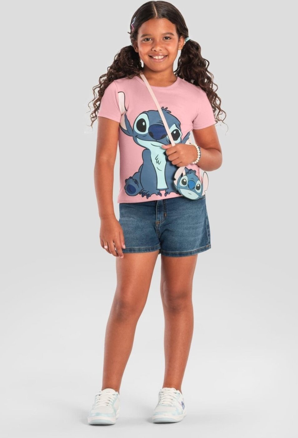 Imagem principal Infantil - Blusa menina do Stitch com bolsinha Brandili rosa Brandili rosa
