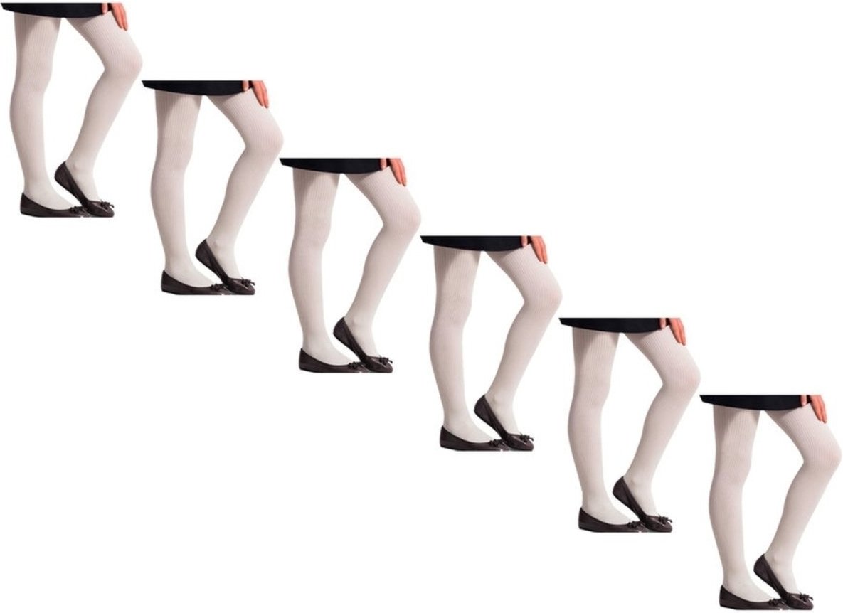 Kit com 6 Meias Calças Fio 70 Canelada Selene